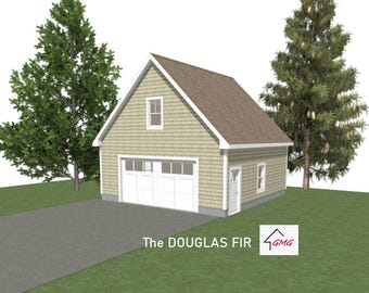 2 Auto-Garage-Pläne: 26x26, 10' Wand, 12/12 Tonhöhe, Lagerung oder Studio Oben (Digitaler Download)
