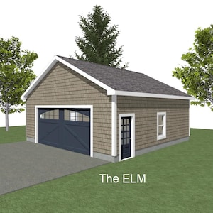 2-Car Garage Plans: 28x28, 10&#39; Wall, 6/12 & 8/12 Pitch (Digital Download)