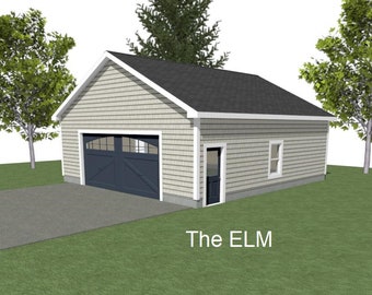 2 Car Garage Plans : 30 x 32, 10' Wall, 6/12 and 8/12 Pitch with Materials List - ( Digital Download )