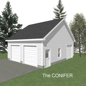 2-Car Garage Plans: 24 x 30, 10&#39; Wall, 8/12 Pitch (Digital Download)
