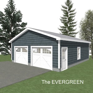 GARAGE PLANS : 26 x 30 - 2 Car Garage Plans - 9ft Wall - 4/12