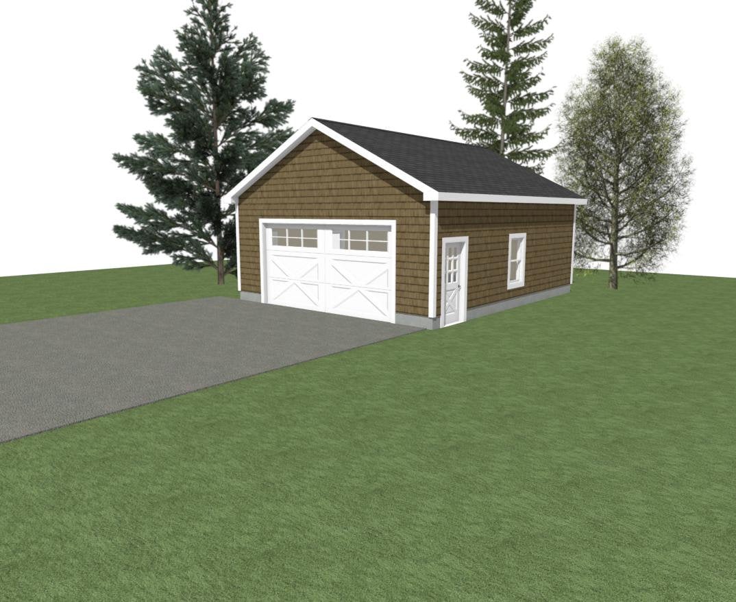 2-car Garage Plan: 24 X 30, 10' Wall (digital Download) - Etsy, image size:1074x878