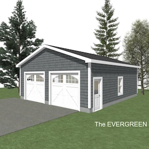 GARAGE PLANS : 26 x 30 - 2 Car Garage Plans - 10&#39; Wall - 4/12, 6/12 and 8/12