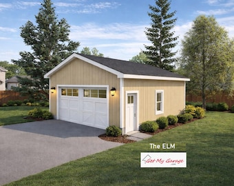 2 Car Garage Plans : 24 x 28, 10' Wall, 4/12, 6/12, and 8/12 Pitch with Materials List  - ( Digital Download )