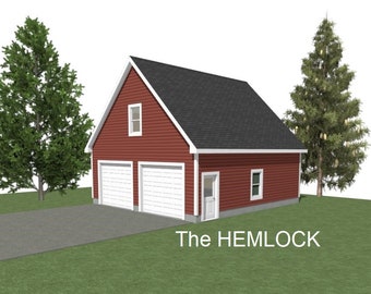 2-Car Garage Plans: 28 x 32, 10' Wall, Storage Above (Digital Download)