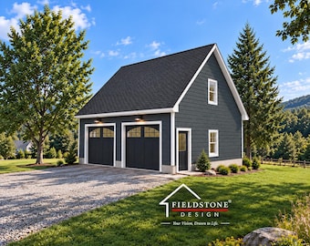 2 Car Garage Plans : 30x30, 10' Wall, 12/12 Pitch w/ Storage Above - Materials List - ( Digital Download )