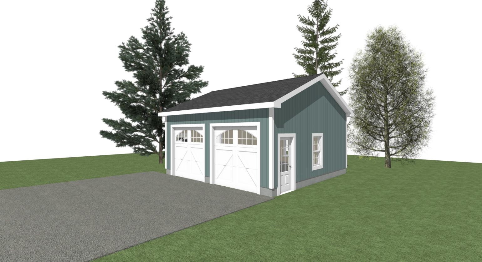GARAGE PLANS : 22 X 22 - 2 Car Garage Plans - 10' Wall - 5/12 Pitch - Etsy
