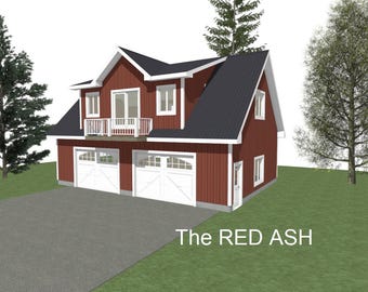 2-Car Garage Plans: 40 x 28 with Studio Above (Digital Download)