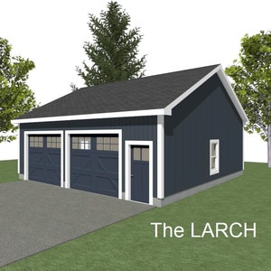 2 Car Garage Plans: 30x30, 10&#39; Wall, 6/12 & 8/12 Pitch (Digital Download)