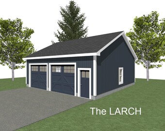 2 Car Garage Plans: 30x30, 10' Wall, 6/12 & 8/12 Pitch (Digital Download)