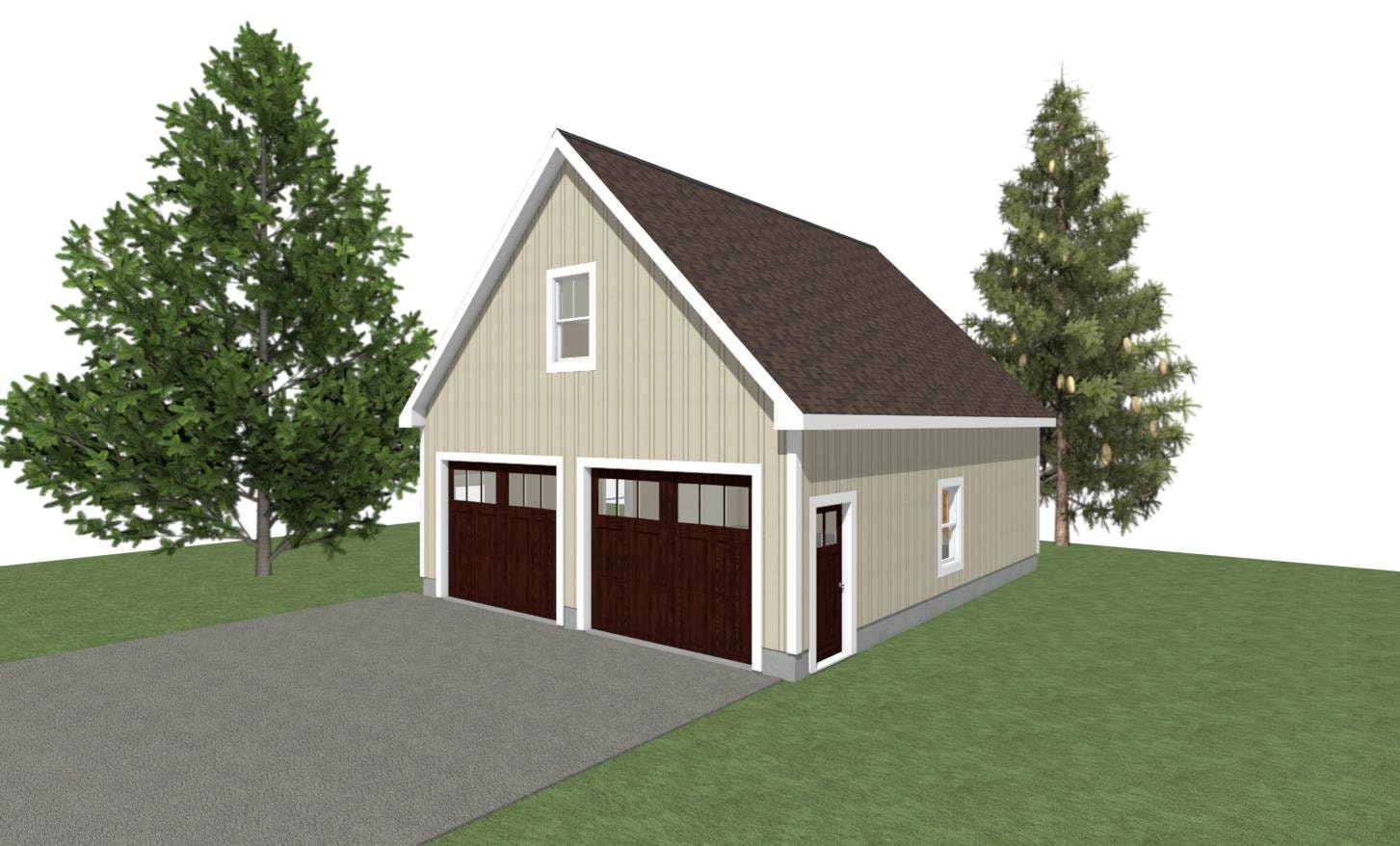 GARAGE PLANS 26 X 32 2 Car Garage Plans 10' Wall 12/12 Pitch With