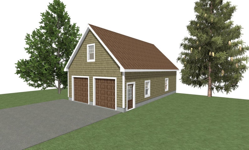 GARAGE PLANS 24 x 40 2 Car Garage Plans 12/12 Pitch | Etsy