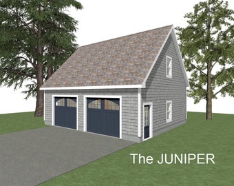 2-Car Garage Plans: 32 x 28, 10' Wall, Storage/Studio Above