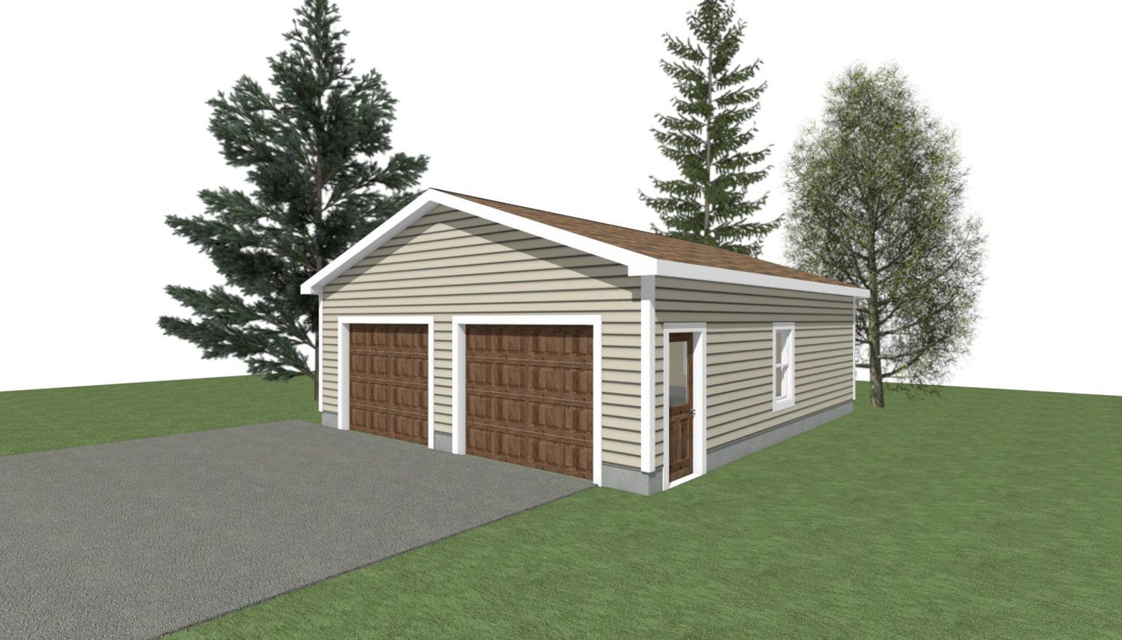 GARAGE PLANS 26 X 30 2 Car Garage Plans 9ft Wall 4/12 Etsy