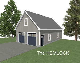 2-Car Garage Plans: 24 x 40, 10' Wall, Storage Above (Digital Download)