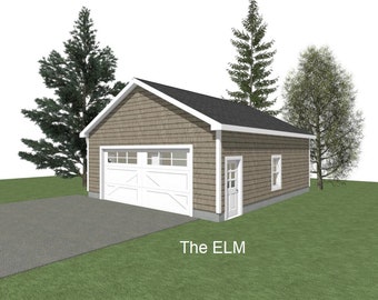 2 Car Garage Plans : 26 x 32, 10' Wall, 6/12 Pitch with Materials List - ( Digital Download )