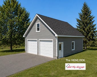 2 Car Garage Plans : 28 x 32, 10' Wall, 10/12 Pitch, Storage/Studio Above with Materials List - ( Digital Download )