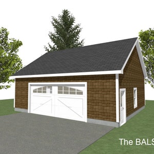 2-Car Garage Plans: 32 x 28 ft, 10&#39; Wall, 6/12 & 8/12 Pitch (Digital Download)