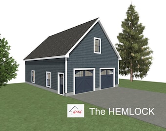 2 Car Garage Plans : 28 x 40, 12/12 Pitch, 12'-0" Wall, Storage Above ( Digital Download )