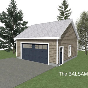 2-Car Garage Plans: 24 x 24, 10&#39; Wall, 6/12 & 8/12 Pitch (Digital Download)