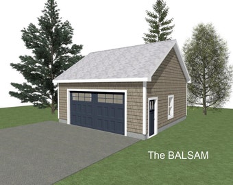 2 Car Garage Plans : 24 x 24, 10' Wall, 6/12 & 8/12 Pitch with Materials List - ( Digital Download )