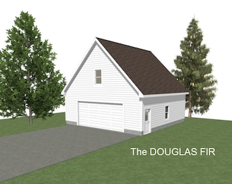 2 Car Garage Plans : 30 x 30, 10' Wall, 10/12 and 12/12 Pitch, Storage Above with Materials List - ( Digital Download )