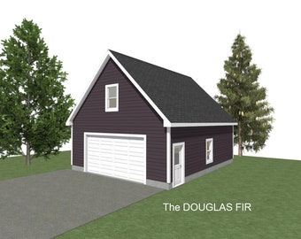 2 Car Garage Plans : 26 x 32, 10' Wall, 12/12 Pitch, Storage Above with Materials List - ( Digital Download )