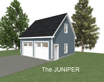 2-Car Garage Plan: 24x24, 10' Wall, Storage Above (Digital Download)