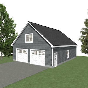 2-Car Garage Plan: 30 x 40, Studio Above (Digital Download)