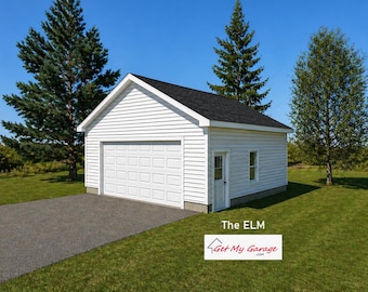 2 Car Garage Plans : 24 x 24, 10' Wall, 4/12, 6/12, and 8/12 Pitch with Materials List  - ( Digital Download )