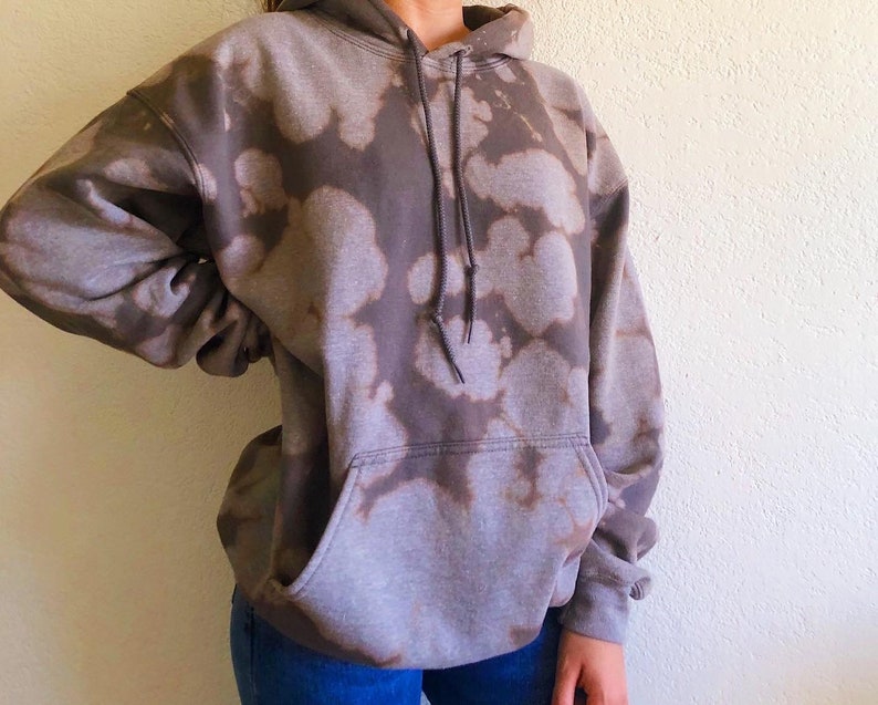 Grey Bleach Tie Dyed Sweatshirt/hoodie Etsy