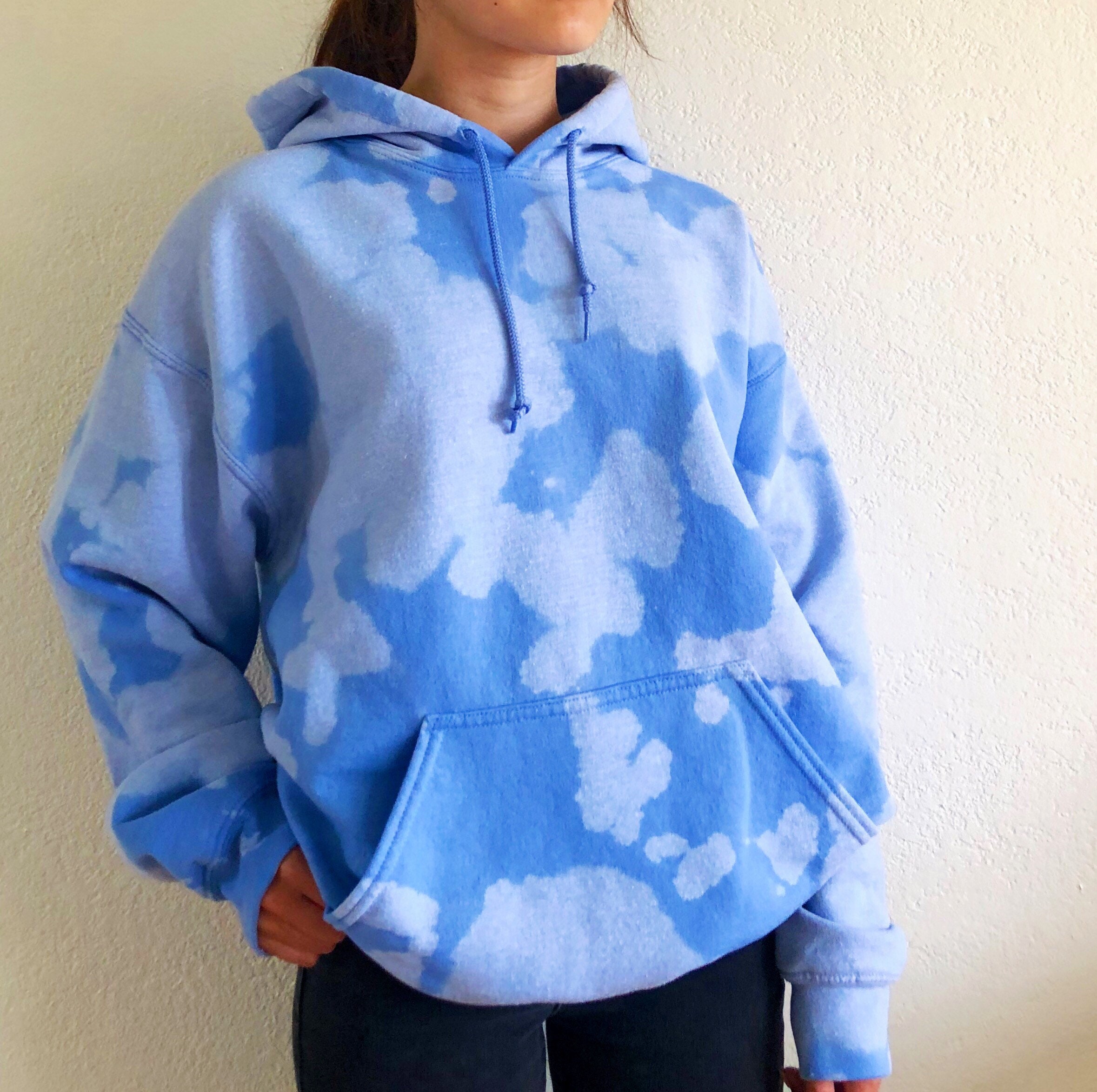 Blue bleached 2025 hoodie