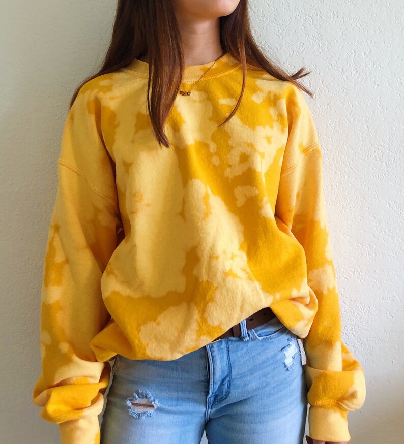 yellow bleached sweatshirt