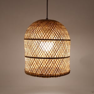 S M size) Bamboo Pendant Light, Wicker Light, Bamboo Light, Modern Bamboo Weaving Light , Bamboo Lighting, Thailand Bamboo Pendant Light