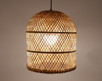 S M L size) Bamboo Pendant Light, Wicker Light, Bamboo Light, Modern Bamboo Weaving Light , Bamboo Lighting, Thailand Bamboo Pendant Light