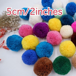 5cm 2inches pom pom yarn, pom embellishments, Craft Supplies, Handmade Pompoms, yarn pompom