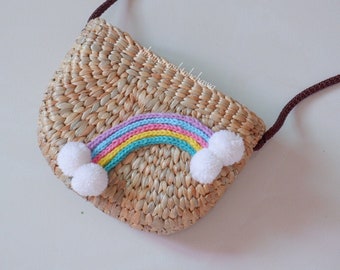 kids beach bag, kids bag, rainbow crossbody bag, child's purse, kids gift, colorful bag, crossbody bags for kids, kids purse