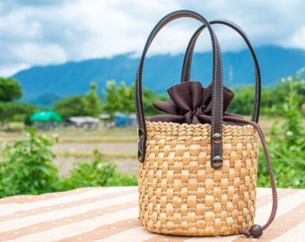Straw bag, Bucket bag, Woven tote bag, Beach tote, wicker bag, Woven Beach bag, Seagrass bag, Straw Bag leather handle, Leather handles