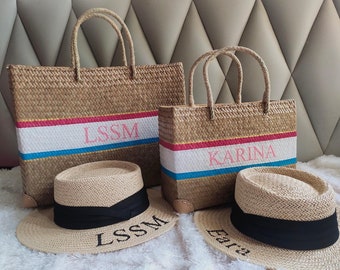 Bag and hat Matching, Multiple Luxury Bridesmaids Gifts, Gift For Her, Bridesmaid Gifts, Personalized Gift