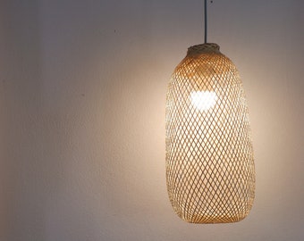 Bamboe hanglamp: ronde hanglamp, milieuvriendelijk decor (maat S)
