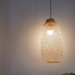 S size) Bamboo Pendant Light, Round pendant, Hanging light, Bamboo Lamp, Room lights