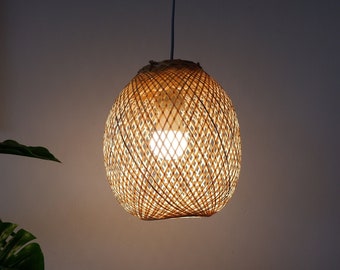 M size)Bamboo Pendant Light, Bamboo Lampshade, Round pendant, Hanging light, Bamboo  Lamp, Room lights, Outdoor lights, Ceiling lights