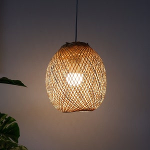 M size)Bamboo Pendant Light, Bamboo Lampshade, Round pendant, Hanging light, Bamboo  Lamp, Room lights, Outdoor lights, Ceiling lights