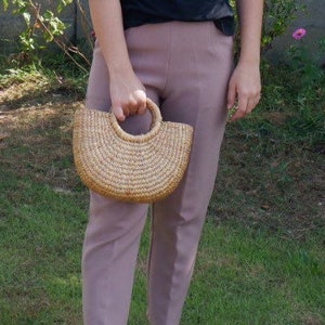 small size straw bag for women water hyacinth baskets