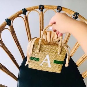 kids purse, monogram kids bag, girls mini purse, personalized straw bag