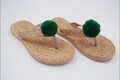 Woven Raffia Sandals: Women's Boho Pom Pom Flip Flops product logo
