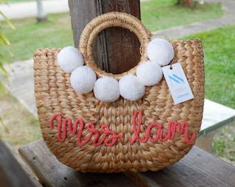 mrs bag, bride bag,Beach wedding, Gifts for Wedding Party, Bridesmaids Gifts, beach basket, personalized gifts, Beach Bachelorette