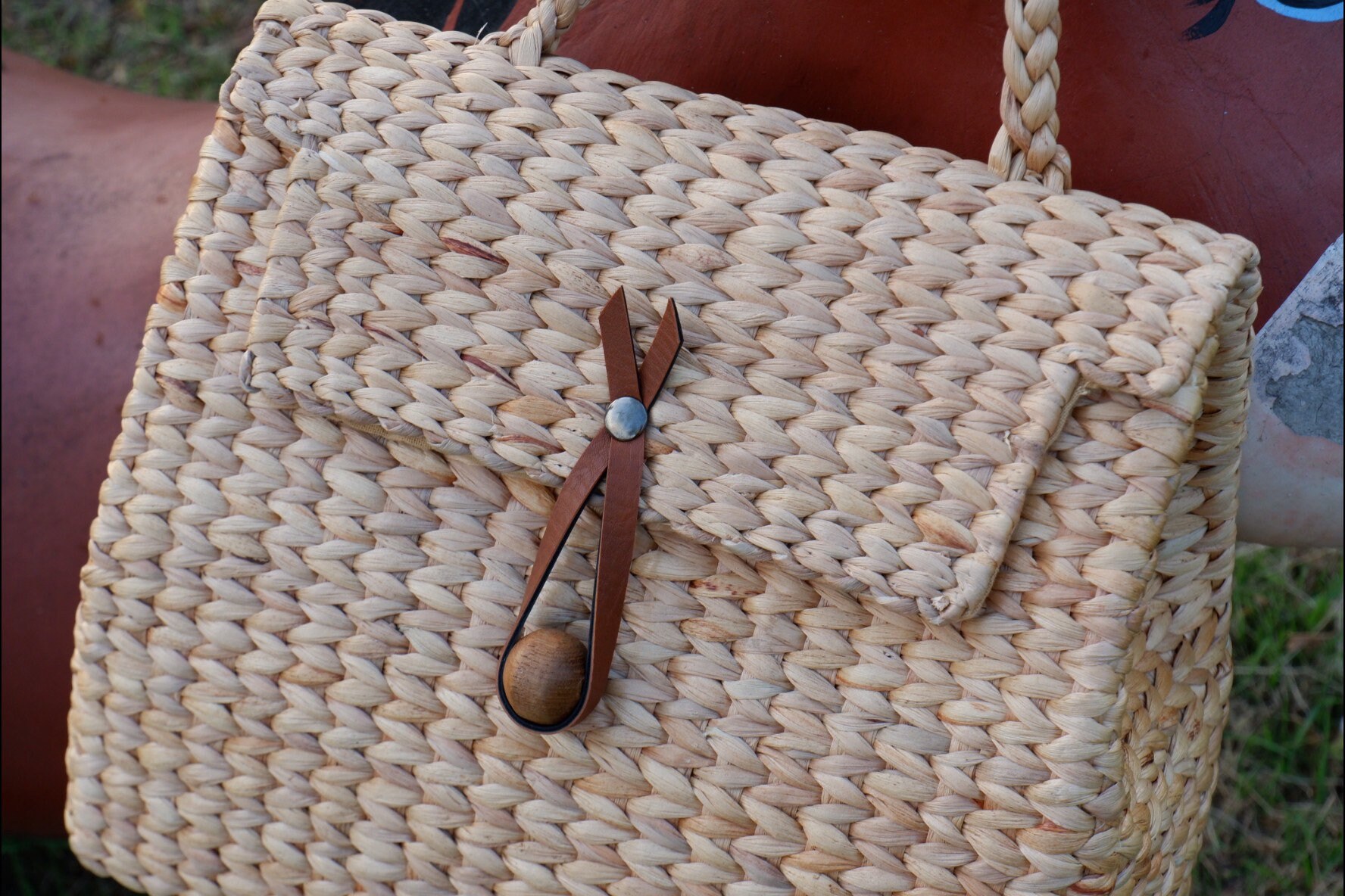 Handcrafted Water Hyacinth Beach Bag: Woven Straw Tote - Etsy