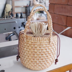 Torba słomiana, Torba typu bucket, Torba z trawy morskiej, Torba typu bucket, Hiacynt wodny, Torba cylindryczna ze słomy, Torebka słomiana, Torebka pleciona ze słomy, Torba wiklinowa