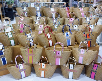 bridesmaids gift bags, monogrammed bag, customized beach bag, Bridal Party, wedding tote bag, Bridal Shower Gift